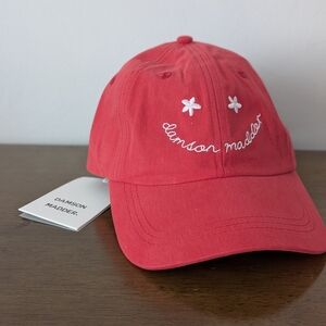 NWT Damson Madder Washed Smiley Cap Red